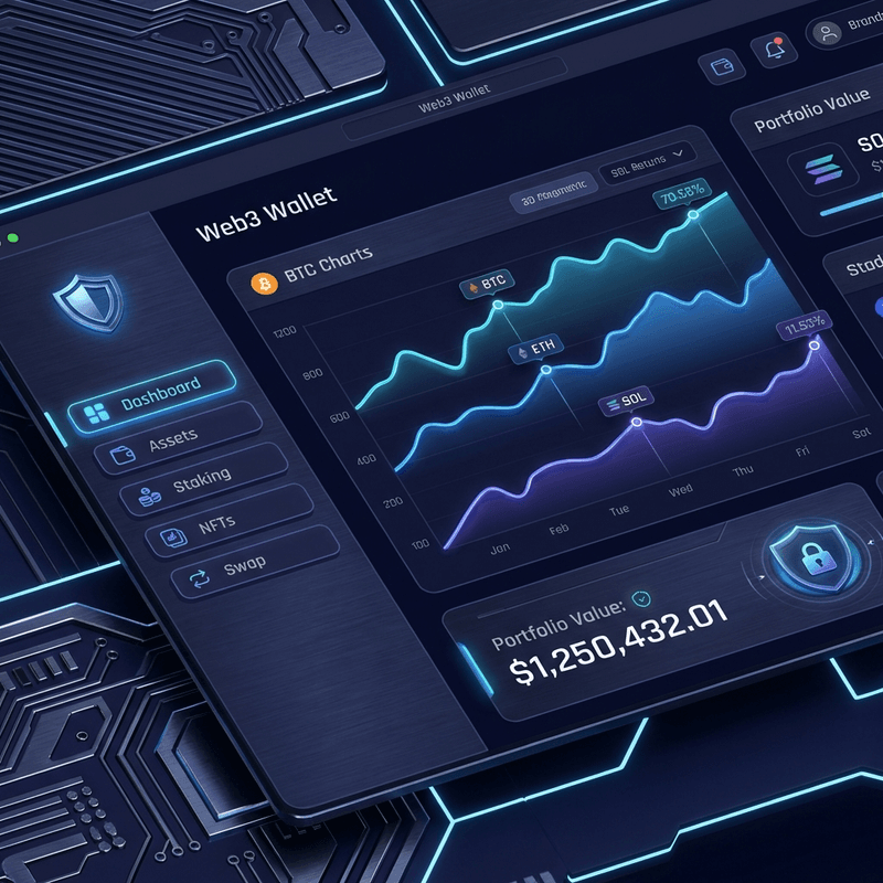 Billetera Web3 futurista